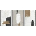 thumbnail image 5 of PixonSign Framed Canvas Print Wall Art Set Grunge Brown White Paint Strokes Abstract Shapes Illustrations Modern Art Bohemian Nordic Relax/Calm - 16"x24"x3 White, 5 of 5