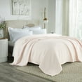 thumbnail image 3 of Better Trends All Season Full/Queen Size Blanket 100% Cotton Waffle Weave Blanket for Couch Lightweight & Breathable, Soft Blanket (90"x 90") Blush Janiya Collection, 3 of 4