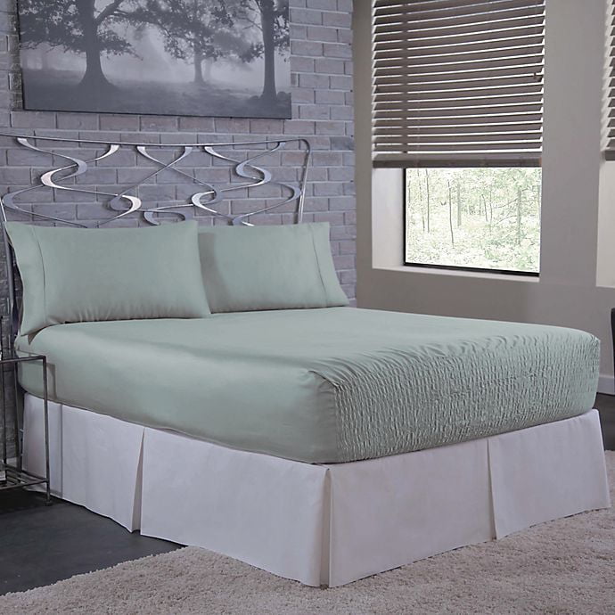 Bed Tite Solid 500ThreadCount Cotton Queen Sheet Set in Pale Blue