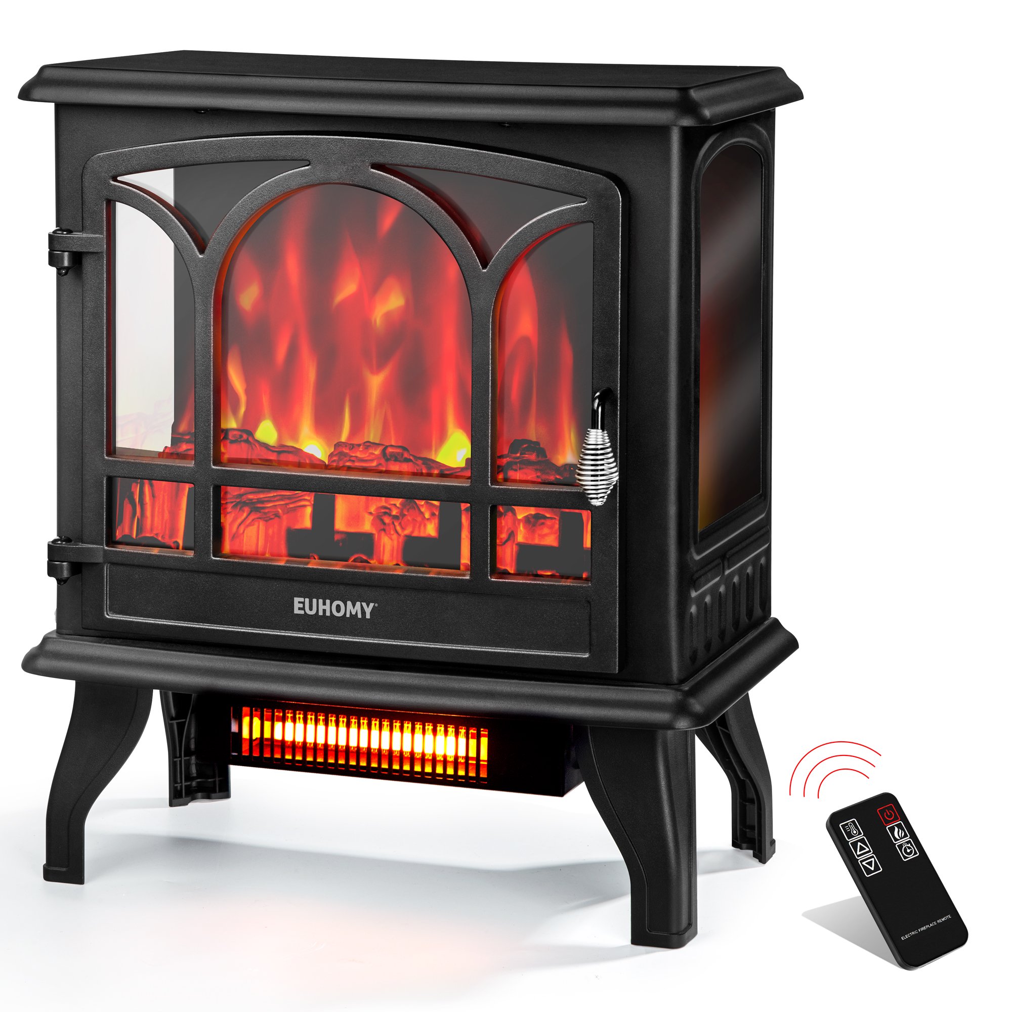 Euhomy Electric Fireplace Heater with Remote Control, 23 Indoor  Freestanding Fireplace Stove with Realistic Flame Effect, 1400W Space  Heater, Overheat Auto Shut Off Safety Function, CSA Certified - Walmart.com