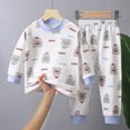 thumbnail image 2 of HFHAPW Toddler Kids Boys Girls Pajama Pants Set 2Pcs Long Sleeve Print Top and Pants Pjs Sleepwear Toddler Kids, 2 of 4