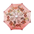 thumbnail image 2 of THY COLLECTIBLES Pack of 2 Mini Lace Umbrella Parasols with Sequins - Delicate Dolls Size Decorative Small Umbrella for Weddings, Baby Showers, Parties and Events - 11.6 inch Diameter Red, 2 of 7