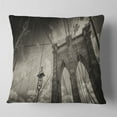 thumbnail image 2 of Designart Upward View of Brooklyn Bridge - Cityscape Photo Throw Pillow - 16x16, 2 of 5