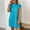 Blue, variant on Daiosportswear Half Zip T Shirt Dress for Women Cap Sleeve V Neck Collared Summer Mini Tunic Dresses with Pockets, Short-Sleeved Dress for Women White XL(XL)