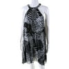 Pre-owned|Betsey Johnson Womens Abstract Pleated Halter Shift Dress Black White Size 6