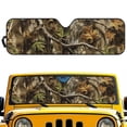 thumbnail image 2 of Uorisanigo Windshield Sun Shade for Jeep Wrangler, Gladiator, Renegade, FJ Cruiser, Foldable Camo Hunting Wood Windshield Sun Visor Blocks UV Rays Front Window Sunshade, 2 of 7