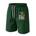 thumbnail image 2 of GrmtClth Fathers Day Gift Summer Dad Papa Print American Flag Shorts Classic 4th Of July Patriotic Shorts Quick Dry Soft Elastic Drawstring Independence Day Clothing Green 2XL, 2 of 4