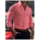thumbnail image 1 of Camisa de hombre serie Tiki, camisa casual de negocios de manga larga de color sólido, parte superior con solapa y botones, tela cómoda para primavera/verano, 1 of 6