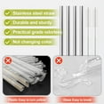 thumbnail image 5 of 6 Pack Stainless Steel Replacement Straws Compatible with Owala 40 oz Water Bottle, 9.3 Inch Reusable Metal Straw Set with Cleaning Brush, Silver, 5 of 6