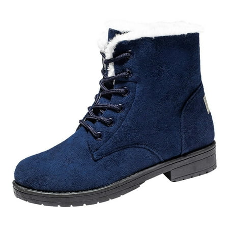 

KBKYBUYZ Women Winter Keep Warm Flat Plush Snow Boots Multicolor Casual Short Boots