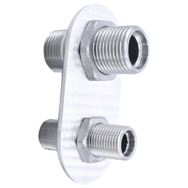 Mamparo de aire acondicionado 2 puertos/modificación de coche aleación de aluminio/interfaz de mamparo de calentador a/C mamparo para puertos de Plata Soledad Bulkhead de aire acondicionado