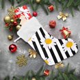 thumbnail image 6 of Coolnut 17.7 Inch Christmas Stockings, 2 PCS Beautiful Striped Daisy Presonalized Large Stocking Sock for Family Holiday Xmas Party Decorations, 6 of 7