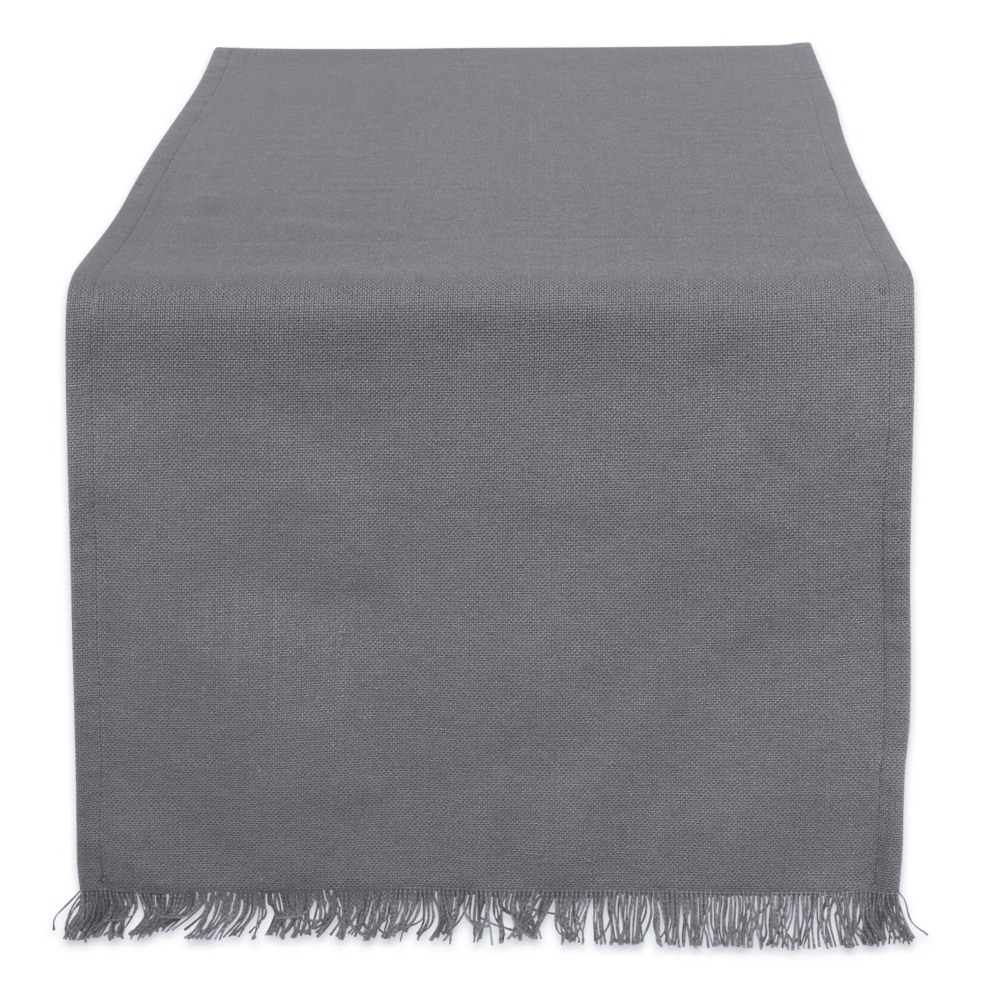 Family Dinners Outdoor Parties DII Cotton Woven Heavyweight Table Runner with Decorative Fringe for Spring Gray Check /& Everyday Use /& Everyday Use Summer 14x72 14x72 Gray Check CAMZ37577