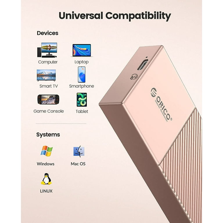 ORICO 40Gbps M.2 NVMe SSD Gehäuse mit Eingebauter Lüfter, USB C M2 Externe Adapter Enclosure für
