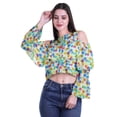 thumbnail image 2 of Moomaya Plus Size Cold Shoulder Top Printed Ladies Tops Blouses Women Party Tops, 2 of 5