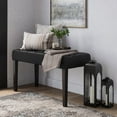thumbnail image 3 of CorLiving California Faux Leather Upholstered and Tufted Bench with Wood Legs, 3 of 4