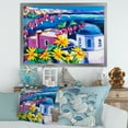 thumbnail image 3 of Designart 'Colorful Traditional Santorini Churches Among Flowers' Nautical & Coastal Framed Art Print, 3 of 4