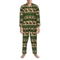 thumbnail image 3 of Wukai Dark Green Vintage Corn Pattern Men's Hawaiian Shirt Short Sleeve Casual Button Down Summer Beach Aloha Shirt -XX-Large, 3 of 7