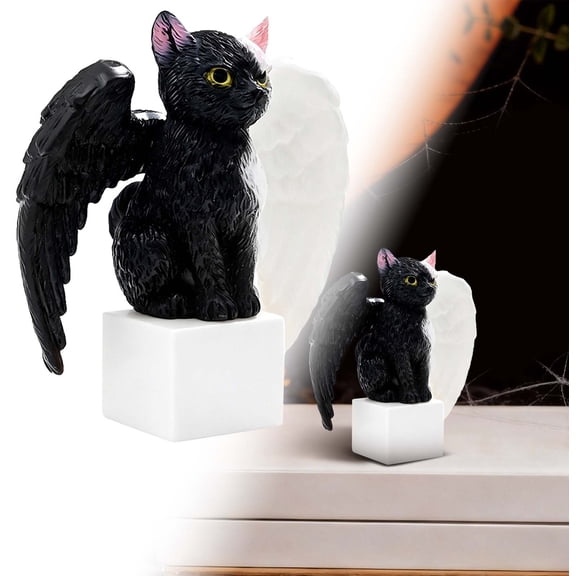 YardChic 1Pc Halloween Ghost Figurine, Halloween Resin Witch Hat Moon Pumpkin Statue, Cute Small Halloween Decor, Cute Ornament for Party Indoor Home Office Desk Tabletop Centerpiece