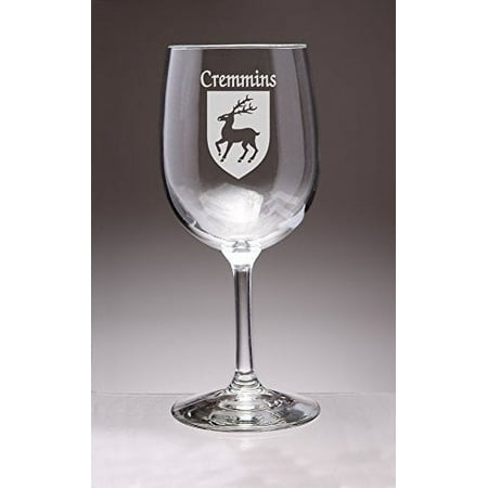 

Cremmins Irish Coat of Arms Wine Glasses - Set of 4 (Sand Etched)