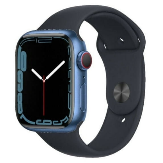 Pre-Owned Apple Watch Series 7 GPS + Cellular 45mm Blue Aluminium Black Sport Band - Good