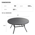 thumbnail image 4 of DIFY 50" Round Metal Patio Dining Table for 6, Outdoor Dining Table with Umbrella Hole, Black, 4 of 5