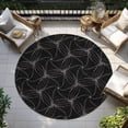 thumbnail image 6 of Addison Rugs Chantille Indoor/Outdoor Transitional Geometric Black Washable Round Rug, 8' x 8', 6 of 6