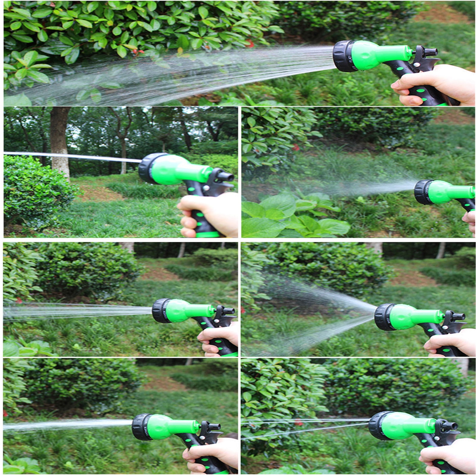 Qiopertar Expandable Garden Hose 49.2 Ft, EVA Telescoping Spring Hose with Super Strength Fabric, Lightweight Retractable Watering Hose for Lawn Yard Car Wash