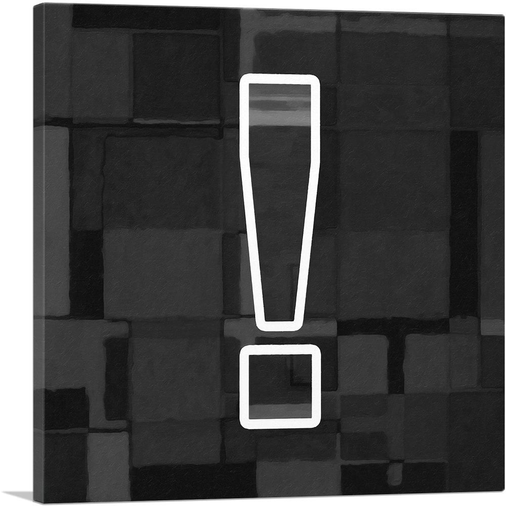 ARTCANVAS Modern Black White Alphabet Exclamation Point Mark Sign artcanvas-modern-black-white-alphabet-exclamation-point-mark-sign