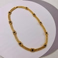 thumbnail image 2 of Black Moissanite Electroplated Real Gold Matt Gold 925 Silver Needle Suit Necklace, 2 of 2