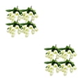 thumbnail image 4 of Inteprter 4X Flores artificiales Ramo de 9 cabezas Boda falsa Flor de tulipanes de imitación para arreglo de ceremonia en el hogar Blanco leche Leche blanca 2piezas, 4 of 6