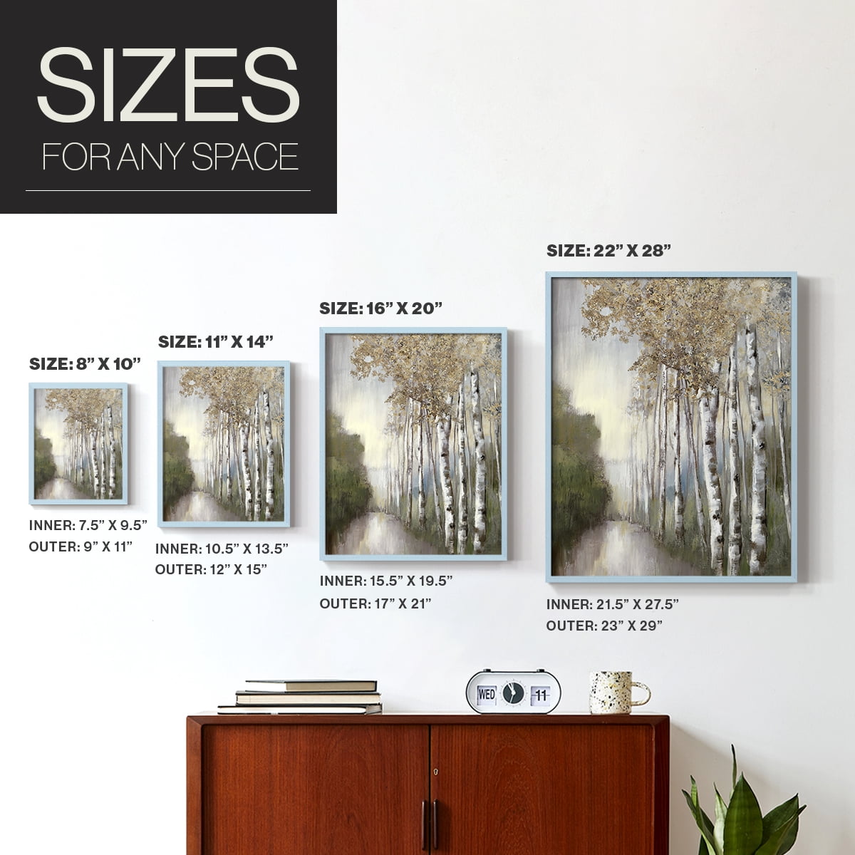 Woodland Walk Neutral Framed Print - Solid Wood in Single Picture Frame Solid Wood 2 Framed Print