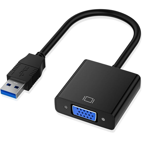 USB 3.0 to VGA Adapter, External Video Card Converter for Multi Monitor Display, 1080P Full HD USB to VGA Cable Compatible with Windows 11/10/8.1/7, Laptop, Desktop, PC, Monitor, Projector