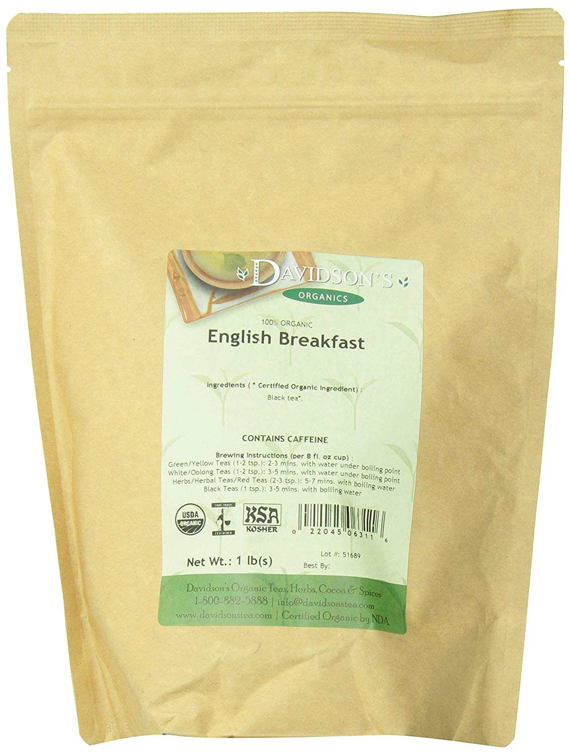 Davidsons Tea Bulk, English Breakfast, 16 Ounce