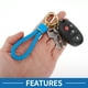 thumbnail image 4 of Llavero para Automóvil Unique Bargains Llavero Universal con Anillo para Llaves de Fob de Cuero Sintético Aleación de Zinc Tono Dorado Azul 1 Pcs, 4 of 6