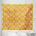 thumbnail image 1 of Tangerine Tapestry, Cartoon Design Fresh Tasty Whole and Halved Citrus Fruits Repetitive Pattern, Fabric Wall Hanging Decor for Bedroom Living Room Dorm, 5 Sizes, Multicolor, by Ambesonne, 1 of 1