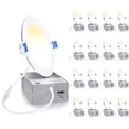 thumbnail image 1 of Ensenior 16 Pack Ultra-Thin LED Recessed Lighting 4 Inch 5CCT with Junction Box, 2700K-5000K Selectable, 9W 75W Eqv, Dimmable Can-Killer Downlight, 750LM High Brightness - ETL&Energy Star, 1 of 10