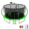 thumbnail image 1 of Jump Into Fun Trampoline 12FT, 1200LBS Trampoline for Adults Kids, Trampoline with Enclosure, Basketball Hoop, Wind Stakes & Ladder, Recreational Outdoor Heavy Duty Trampoline, 1 of 7