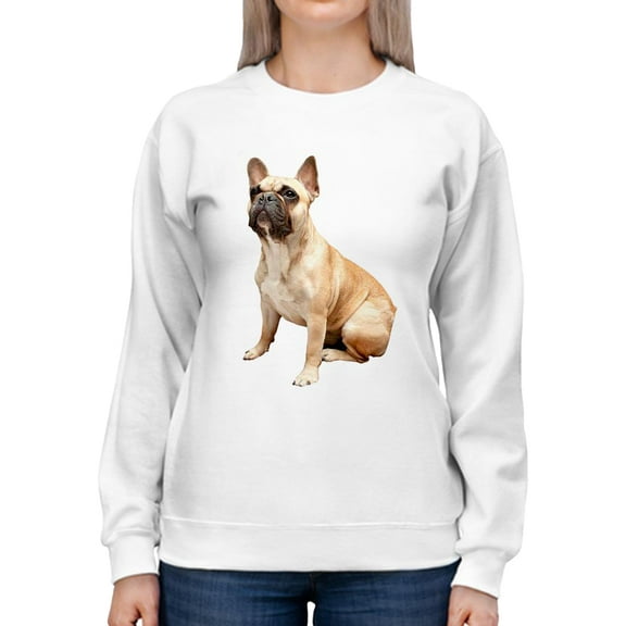 French Bulldog Sitting Sweatshirt Women -SPIdeals Designs, Female Large