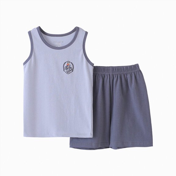 Baby Boys Sleeveless Outfit Set 4T 6T 8T 12T Cotton Tank Tops with Solid Shorts Set Toddler Boy Summer Clothes