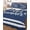 Navy Blue, White, Denim Blue, variant on Quilts Queen Size Bedding Set, Navy Blue Stripes Reversible Summer Quilt 3 Pieces, Farmhouse Striped Modern Art Lightweight Bedspreads Coverlets with 2 Pillow Shams for All Seasons