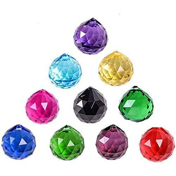 20 Pack Clear 20mm 0.8" Crystal Glass Ball Prism Rainbow Maker Suncatcher Hanging Pendant for Window, Decoration, Gift, Feng Shui