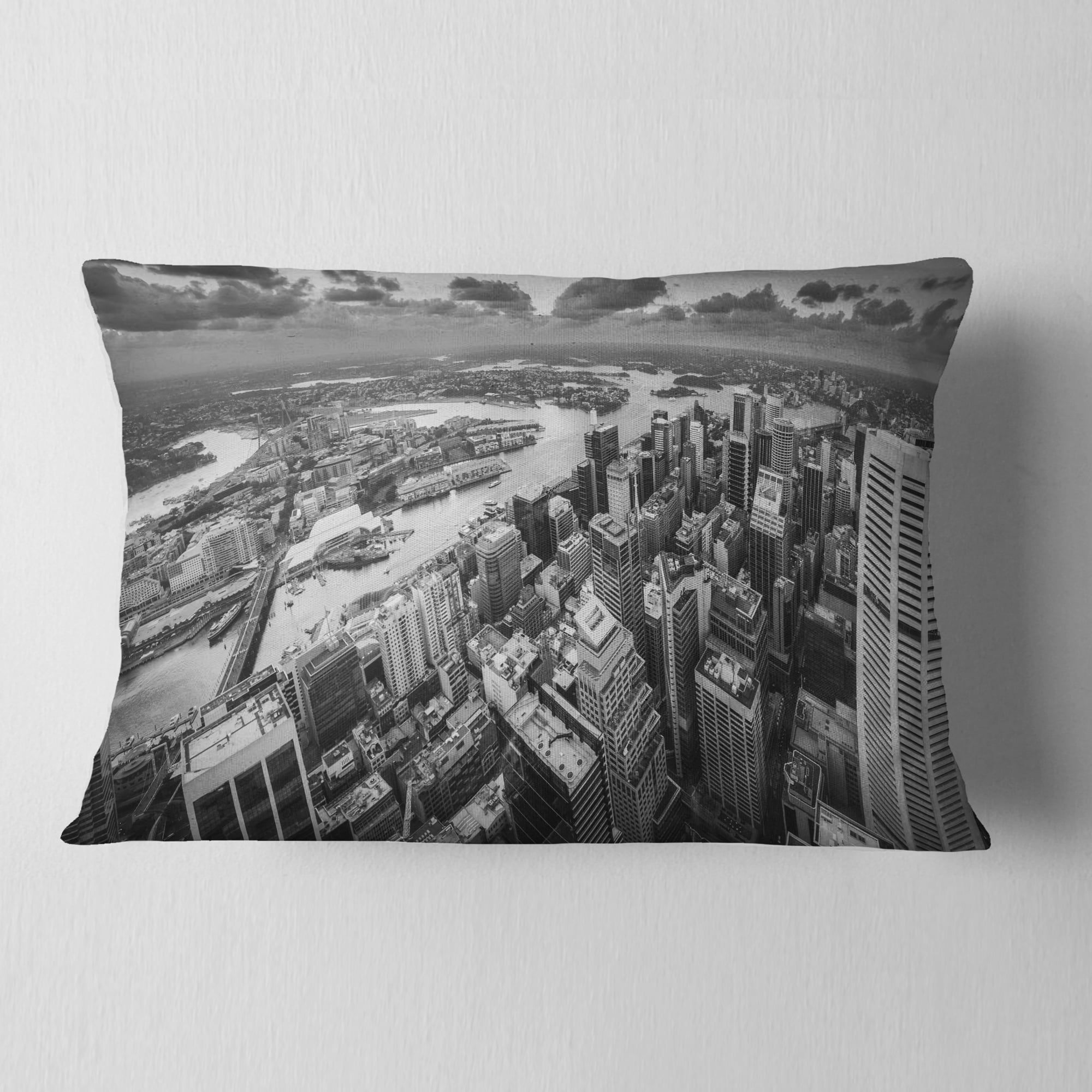 Designart Sydney City Skyscrapers Panorama - Cityscape Throw Pillow - 12x20