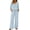 Light Blue, variant on EaseDay Women's 2 Piece Lounge Pajama Set, Soft 3/4 Sleeve V Neck Top and Wide Leg Pants, Comfy Matching Sets for Women Summer Loungewear Outfit