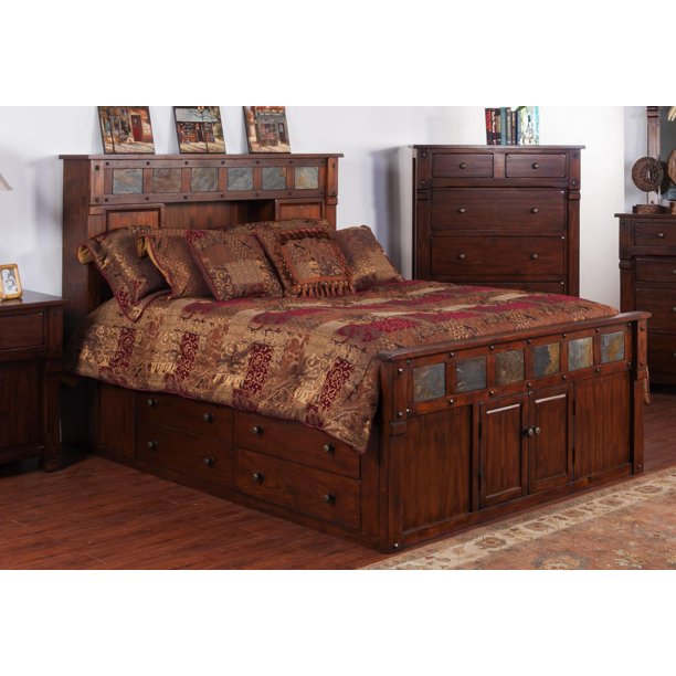 Santa Fe Storage Bed with SlateSizeKing  Walmart.com  Walmart.com