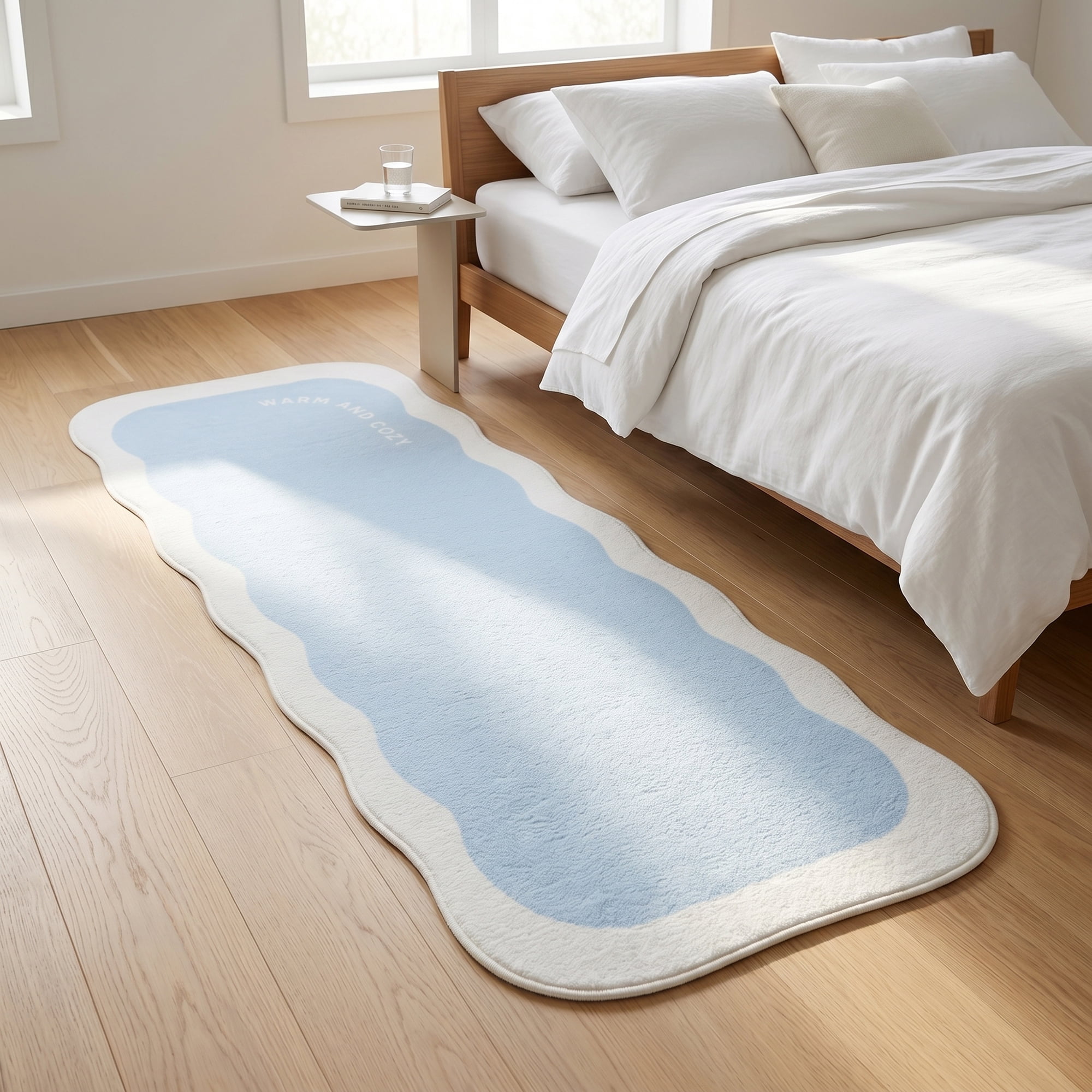 Unique Bargains Boho Kitchen Runner Rug Non Slip Machine Washable Blue 47" x 16"