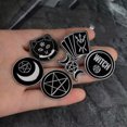 thumbnail image 3 of HOOUN 1PC Handmade Witch Moon Tarot Magic Book Enamel Pins Badge Punk Brooches Gifts-5, 3 of 9