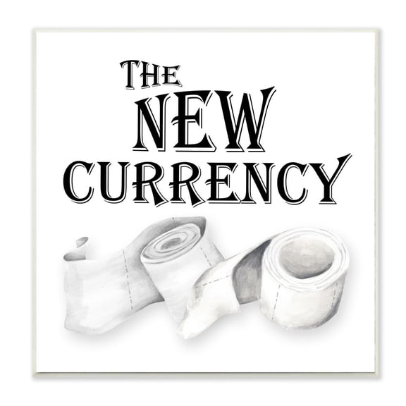 Stupell Industries The New Currency Phrase Bathroom Toilet Paper Quote Wall Plaque Design by Gail Green Licensing and Design Limited