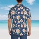 thumbnail image 4 of Balery Flower Camisas hawaianas de manga corta para hombre, camisas playeras de corte holgado, camisas de vacaciones con botones,Large, 4 of 7