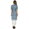 thumbnail image 2 of Bimba Women Blue Cotton Tunic Ethinc Summer Kurta Kurti Casual Day Blouse, 2 of 5